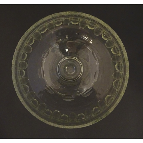 298 - A tall cut glass pedestal bowl  7 1/2