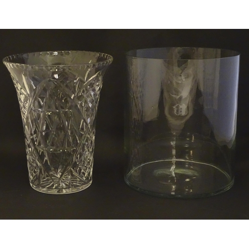 301 - A cut glass vase approx. 10