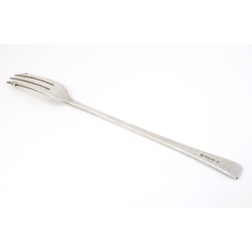 325 - A silver pickle fork, hallmarked Sheffield 1933 with Jubilee mark, maker Thomas Bradbury & Sons Ltd.... 