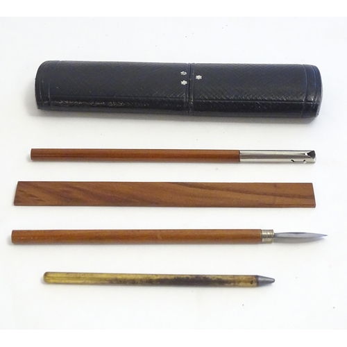 1218 - An early 20thC Heintze & Blanckertz cased stationery writing set, comprising pen, pencil, knife and ... 