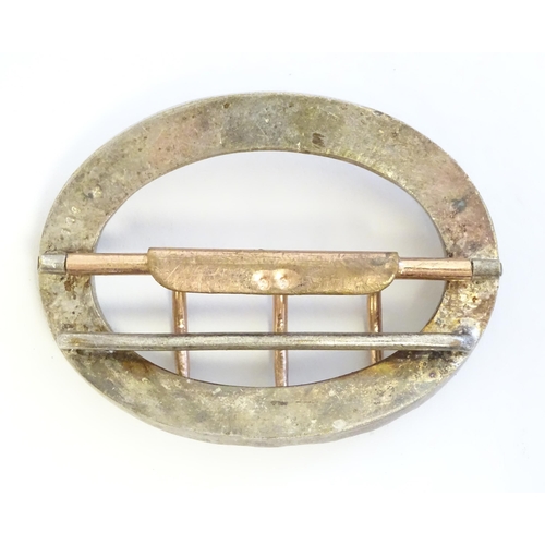 1236 - A 19thC buckle with paste stone detail. Approx. 1 3/4