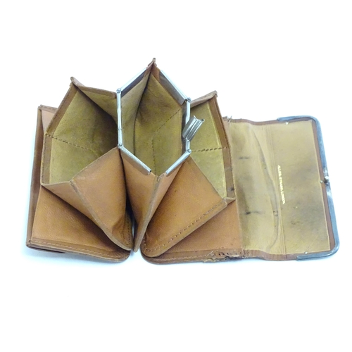 1249 - Four assorted leather purses / wallets with silver mounts, one hallmarked London 1899, maker Franz S... 