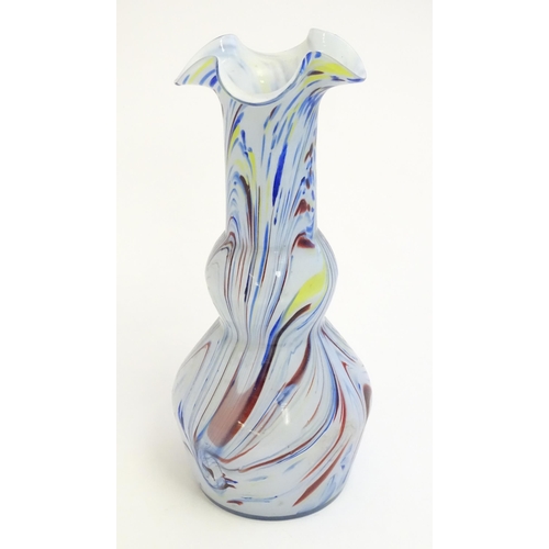 308 - A Murano studio glass vase with flared rim 13 1/4