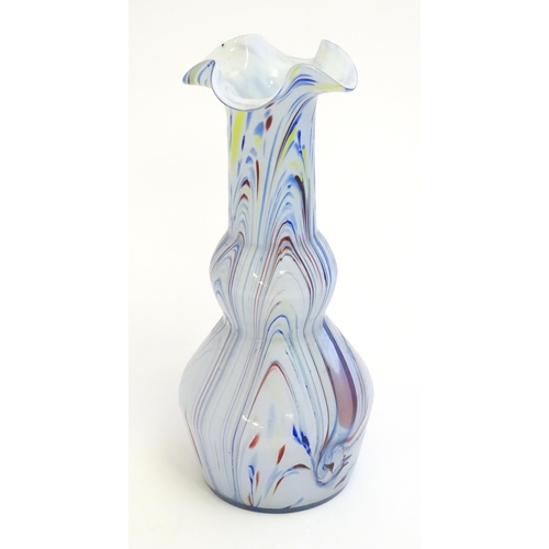 308 - A Murano studio glass vase with flared rim 13 1/4