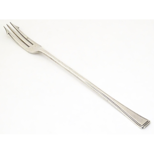 325 - A silver pickle fork, hallmarked Sheffield 1933 with Jubilee mark, maker Thomas Bradbury & Sons Ltd.... 