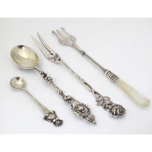 344 - Five assorted silver items to include a napkin ring, hallmarked Birmingham 1929, maker R. G. H., a s... 