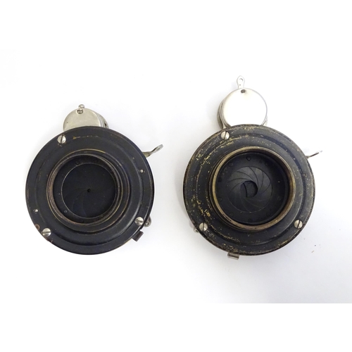 1182 - An early 20thC Bausch & Lomb patent Victor camera lens and shutter assembly, with Beck Symmetrical l... 