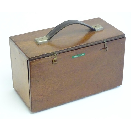 1255 - A mid 20thC cased barograph. Case approx. 7