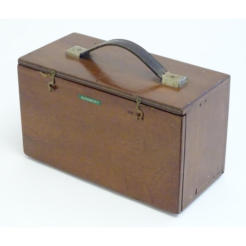 1255 - A mid 20thC cased barograph. Case approx. 7