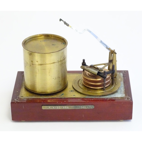 1255 - A mid 20thC cased barograph. Case approx. 7