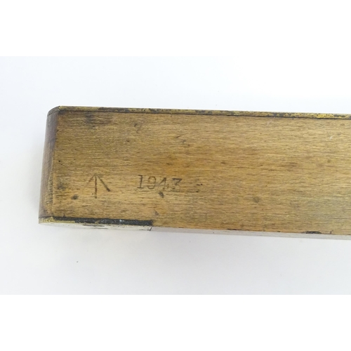 1258 - A 20thC brass mounted spirit level, marked W. Marples & Sons, Sheffield to top, impressed with broad... 