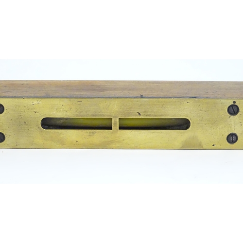 1258 - A 20thC brass mounted spirit level, marked W. Marples & Sons, Sheffield to top, impressed with broad... 