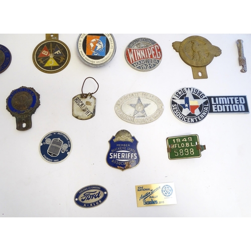 1260 - A collection of car / automobile badges, numerous American examples including: Fraternal Order of Po... 