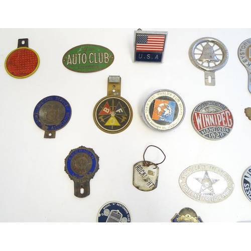 1260 - A collection of car / automobile badges, numerous American examples including: Fraternal Order of Po... 