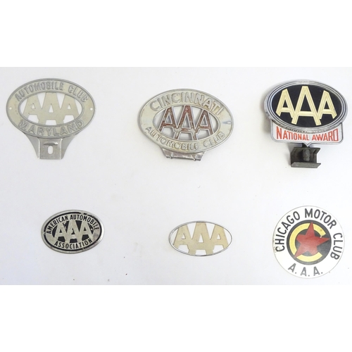 1263 - A large collection of American Automobile Association car badges, including 13 local chapters: Lanca... 