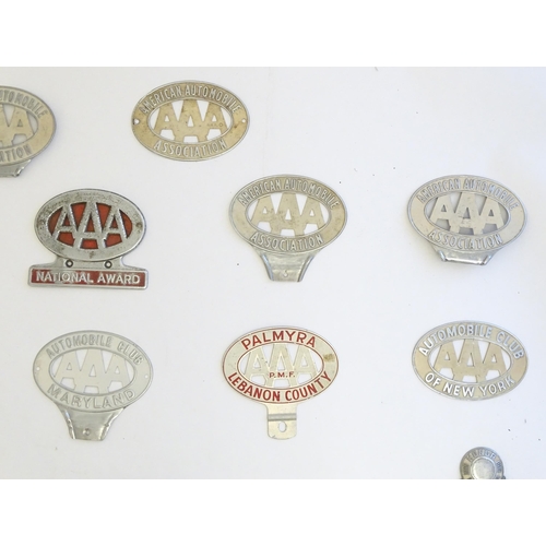 1263 - A large collection of American Automobile Association car badges, including 13 local chapters: Lanca... 