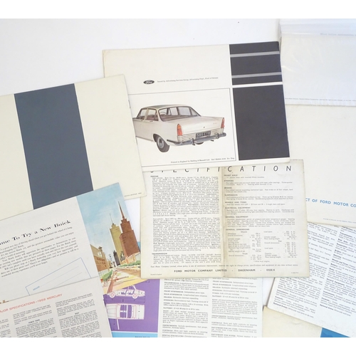 1265 - A large collection of mid-20thC Car brochures and motoring ephemera, comprising: Ford models: Zodiac... 