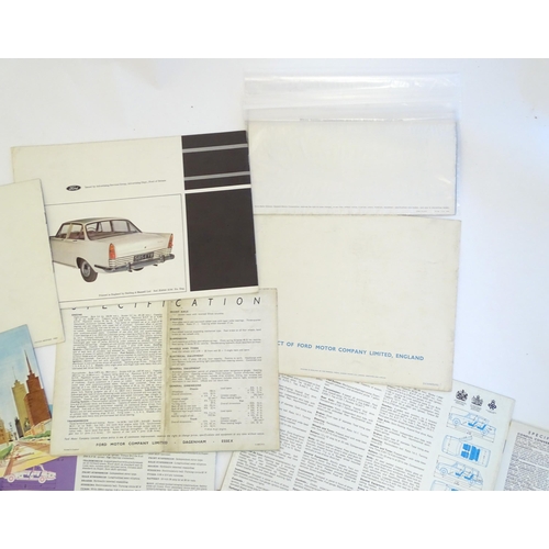 1265 - A large collection of mid-20thC Car brochures and motoring ephemera, comprising: Ford models: Zodiac... 