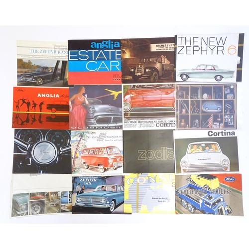 1265 - A large collection of mid-20thC Car brochures and motoring ephemera, comprising: Ford models: Zodiac... 