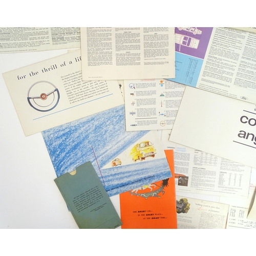 1265 - A large collection of mid-20thC Car brochures and motoring ephemera, comprising: Ford models: Zodiac... 