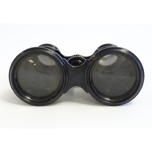 1292 - 20thC Continental opera / theatre glasses, marked to eye pieces Bernard Opticien, Bruxelles, with fi... 