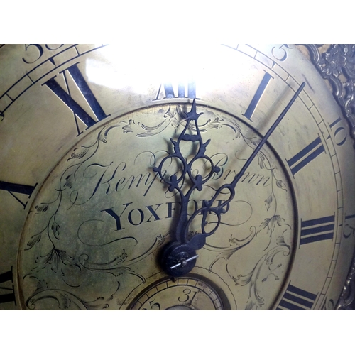 2276 - Kemp & Brown Yoxford - Suffolk : An 18thC oak cased longcase clock with 30 hour birdcage movement, t... 