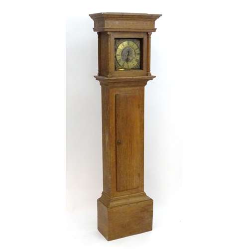 2278 - Richard Gilkes - Adderbury : An 18thC oak cased Quaker longcase clock, The iron posted hoop and spik... 