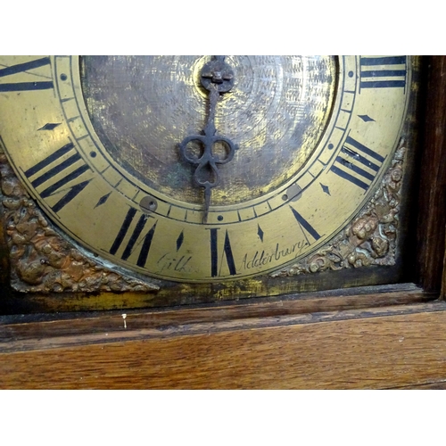 2278 - Richard Gilkes - Adderbury : An 18thC oak cased Quaker longcase clock, The iron posted hoop and spik... 