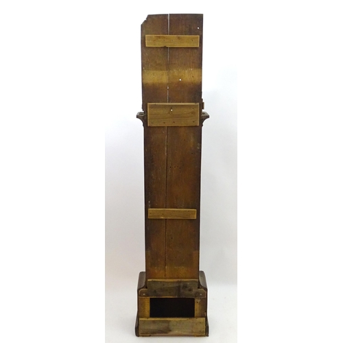 2281 - Francis Mee - Higham Ferrers : An oak cased 8-day long case clock with painted break arch 12