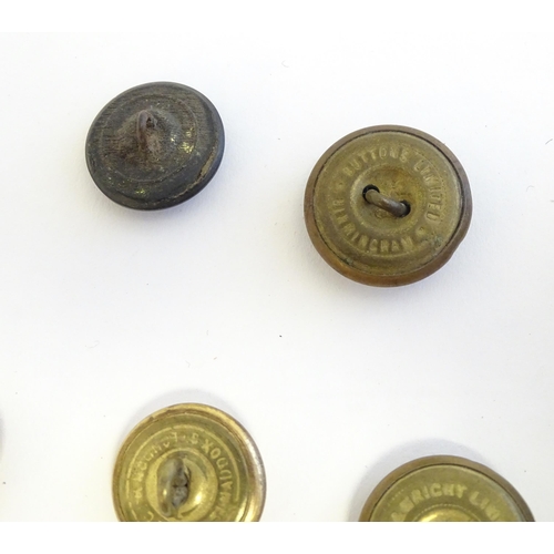 1344 - A collection of 20thC military tunic buttons, including the Durham Light Infantry, The York and Lanc... 