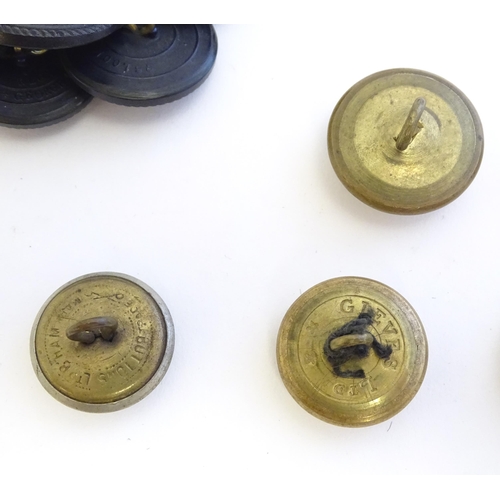 1344 - A collection of 20thC military tunic buttons, including the Durham Light Infantry, The York and Lanc... 