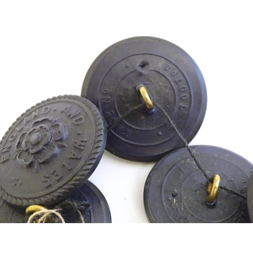 1344 - A collection of 20thC military tunic buttons, including the Durham Light Infantry, The York and Lanc... 