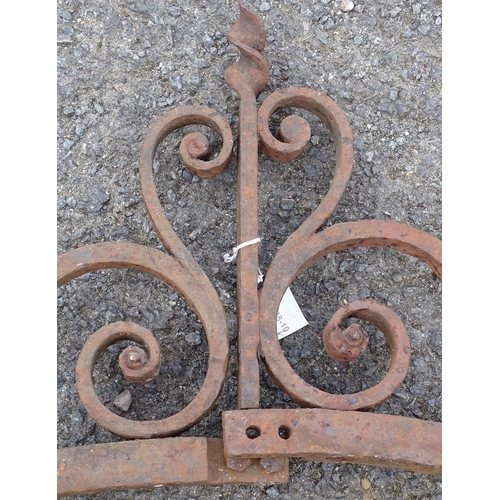 1597A - Garden & Architectural, Salvage: a late 19thC French wrought iron garden /gate arch, with reticulate... 