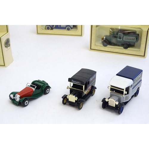 1501 - Toys: A quantity of assorted scale model cars/ vehicles to include Dinky Toys Maserati, no. 23N, Din... 