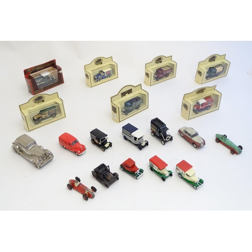 1501 - Toys: A quantity of assorted scale model cars/ vehicles to include Dinky Toys Maserati, no. 23N, Din... 