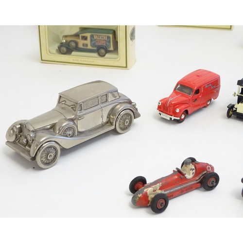 1501 - Toys: A quantity of assorted scale model cars/ vehicles to include Dinky Toys Maserati, no. 23N, Din... 