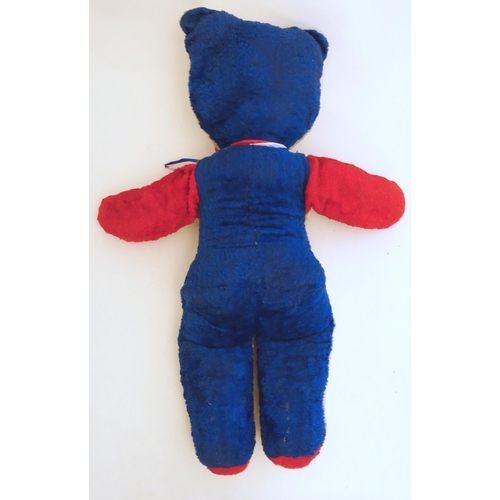 1502 - Toy: A Chad Valley 1953 Coronation red white and blue teddy bear. Approx. 25