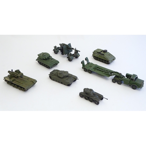 1503 - Toys: A quantity of Dinky Toys die cast scale model military / army vehicles, comprising 155mm Mobil... 