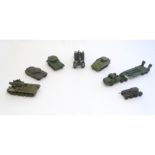 1503 - Toys: A quantity of Dinky Toys die cast scale model military / army vehicles, comprising 155mm Mobil... 