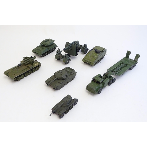 1503 - Toys: A quantity of Dinky Toys die cast scale model military / army vehicles, comprising 155mm Mobil... 