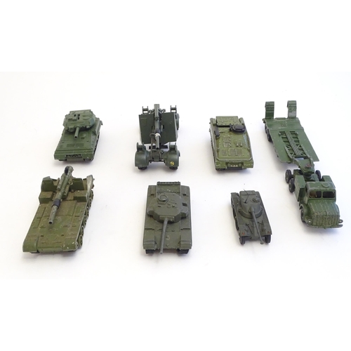 1503 - Toys: A quantity of Dinky Toys die cast scale model military / army vehicles, comprising 155mm Mobil... 