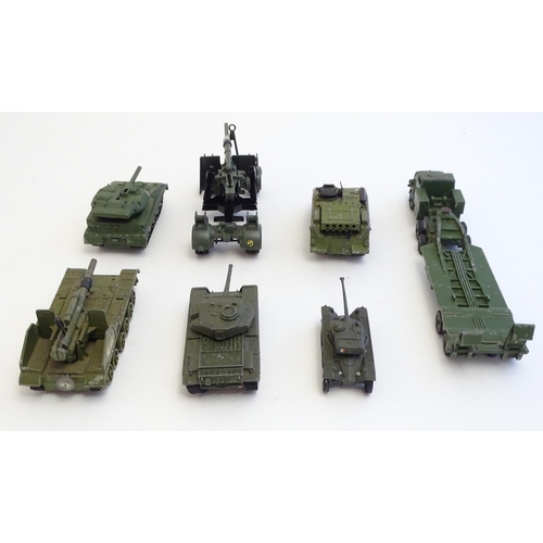 1503 - Toys: A quantity of Dinky Toys die cast scale model military / army vehicles, comprising 155mm Mobil... 