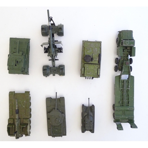 1503 - Toys: A quantity of Dinky Toys die cast scale model military / army vehicles, comprising 155mm Mobil... 