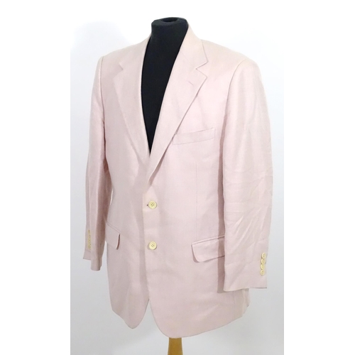 1544 - Vintage clothing / fashion: A pale pink men's jacket by Brooks Brothers, chest measures 40