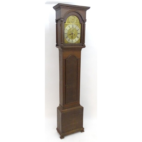 2280 - Thomas Dawes - Northampton : An 18thC oak cased 8-day longcase clock with 12