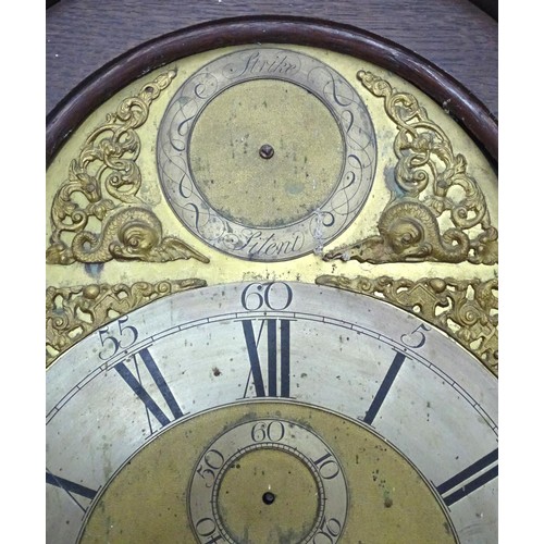 2280 - Thomas Dawes - Northampton : An 18thC oak cased 8-day longcase clock with 12