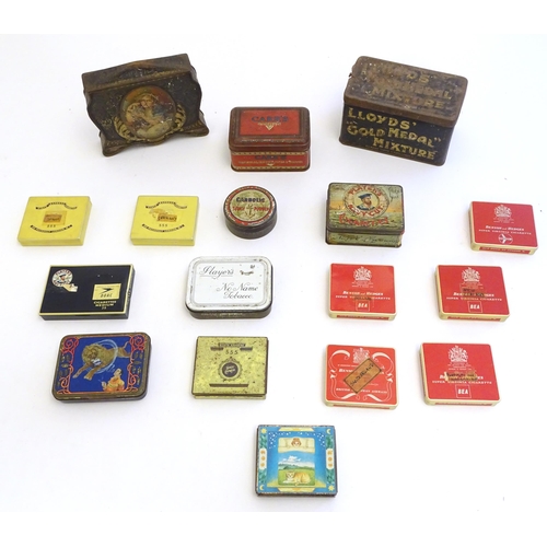 1199 - A quantity of early 20thC advertising tins for tobacco to include Player's Navy Cut cigarettes, Sams... 