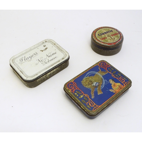 1199 - A quantity of early 20thC advertising tins for tobacco to include Player's Navy Cut cigarettes, Sams... 