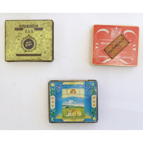 1199 - A quantity of early 20thC advertising tins for tobacco to include Player's Navy Cut cigarettes, Sams... 