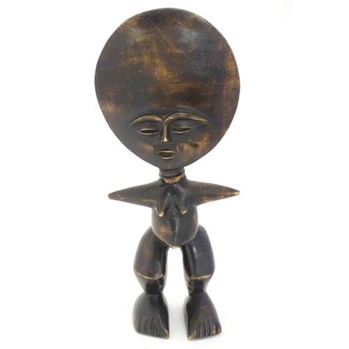 1475 - Ethnographic / Native / Tribal: An African carved wooden Ashanti fertility doll. Approx. 12 1/4